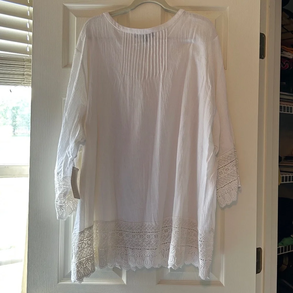 Ellos 3x Crochet Trim Blouse - Picture 2 of 4